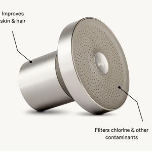Brushed Steel Filtered Shower Head | Protect Your Hair & Skin