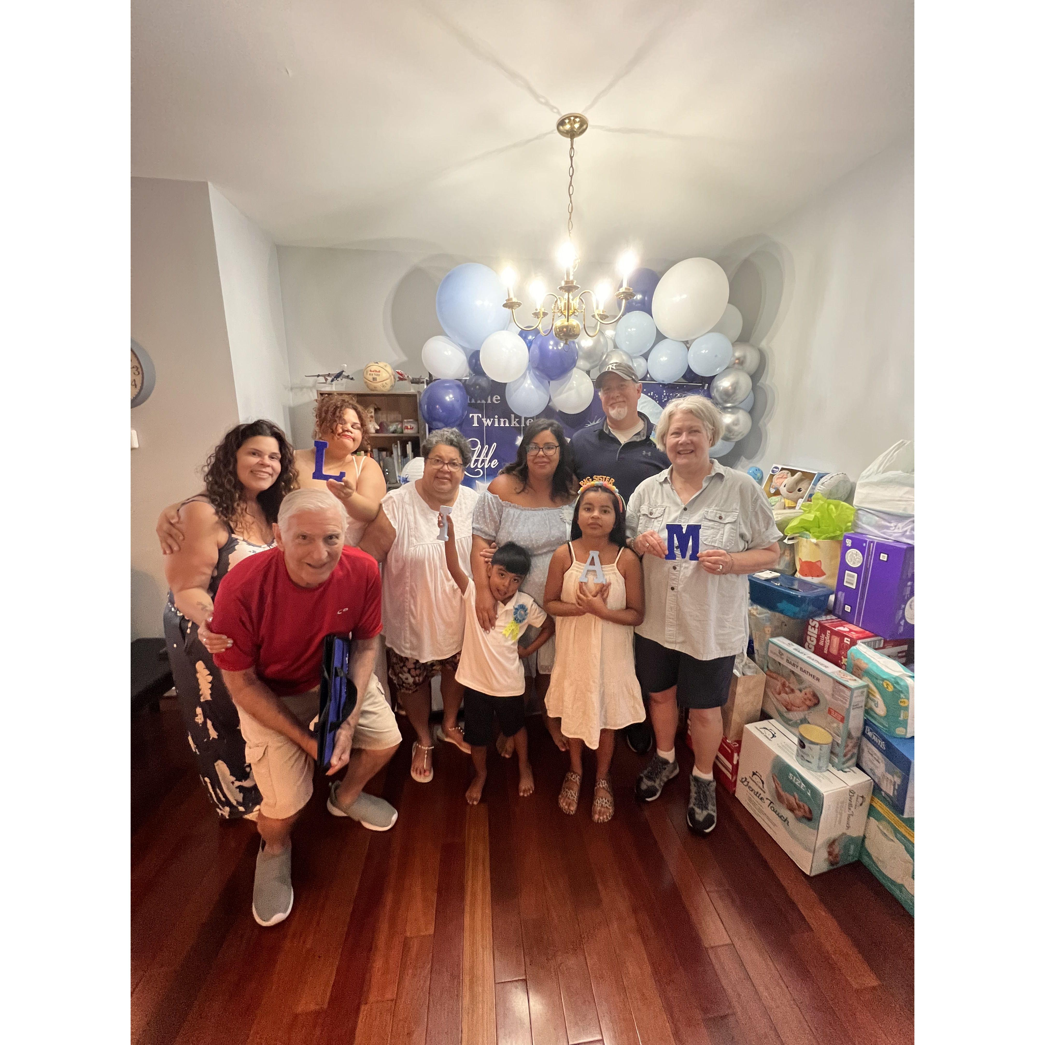 Family photo waiting for Liam