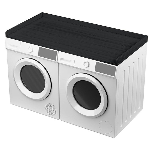 Uniflasy Washer and Dryer Countertop Black – 54" x 27.5" Laundry Topper for Washer and Dryer with Edge, Washer Dryer Topper & Cover Guard Organization Compatible with GE, LG, Samsung