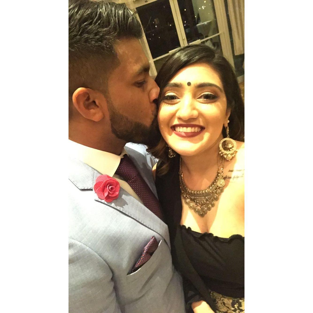 The first photo we ever took together at the first wedding we attended together.
