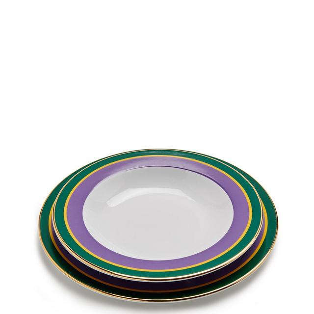 Soup & Dinner Plate Set Rainbow Viola in Porcelain
