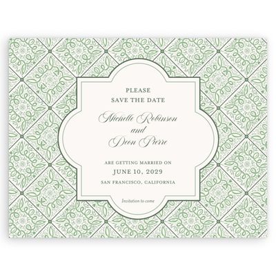 Green Wedding Digital Save the Date - Como Landscape