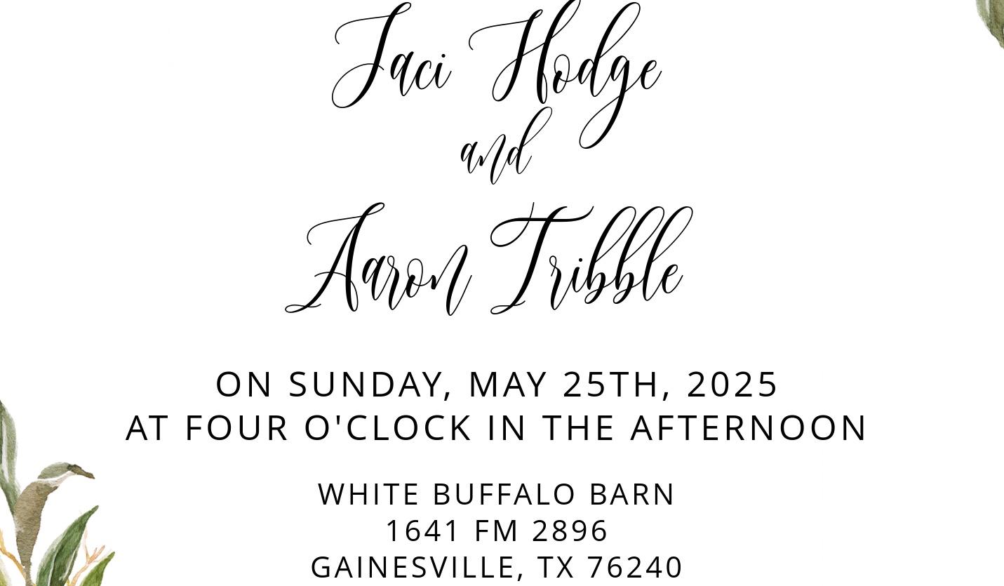 The Wedding Website of Jaci Hodge and Aaron Tribble