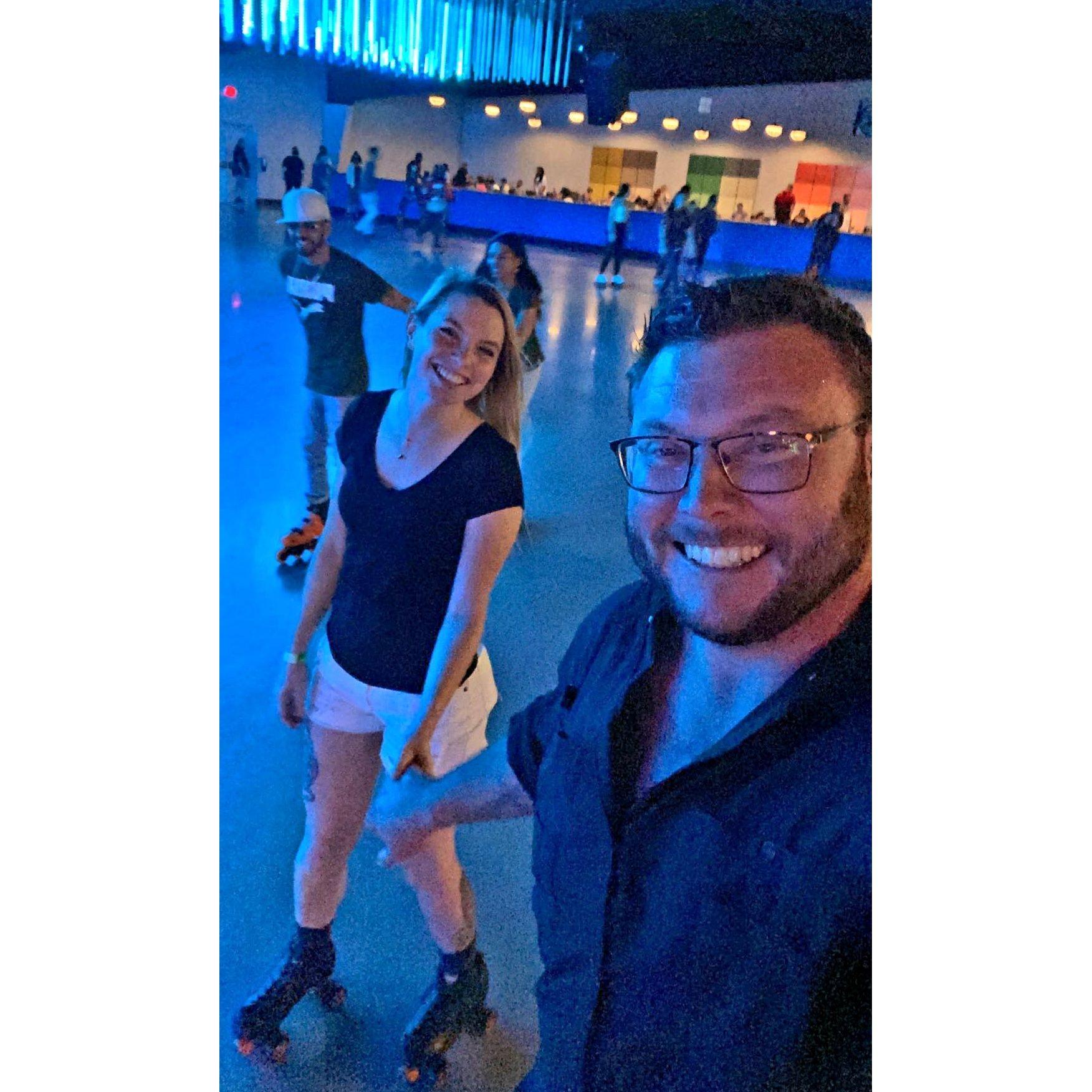 Our first skating photo together (1 month after we met in the same place)