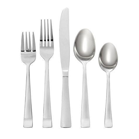 Oneida Avery 90 Piece Casual Flatware Set, 18/0 Stainless, Service for 12,Silver
