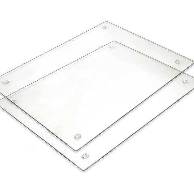Tempered Glass Cutting Board - Long Lasting Clear Glass - Scratch Resistant, Heat Resistant, Shatter Resistant, Dishwasher Safe. (2 Large 12x16")