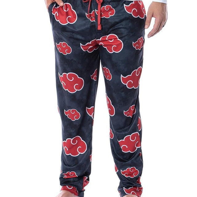Bioworld Naruto Shippuden Mens' Akatsuki Clouds Pajama Sleep Lounge Pants