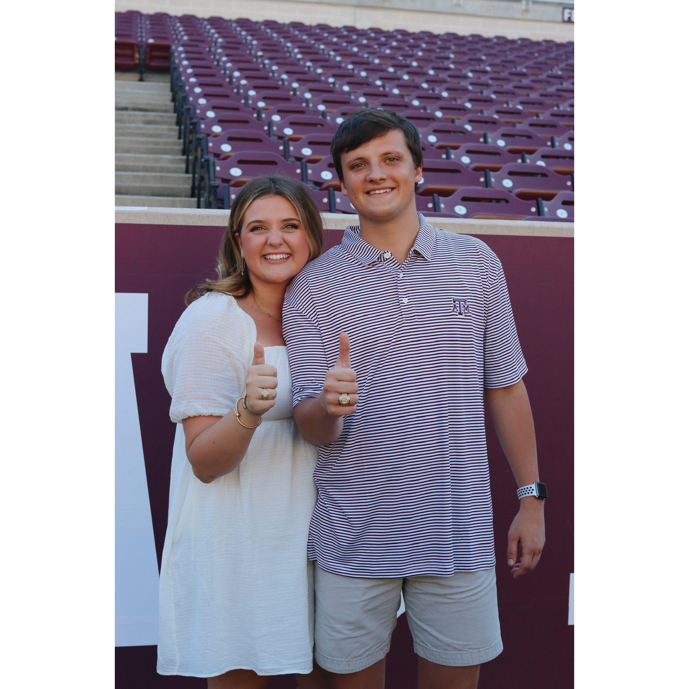 September 2021- Grayson's ring day on Kyle Field!
