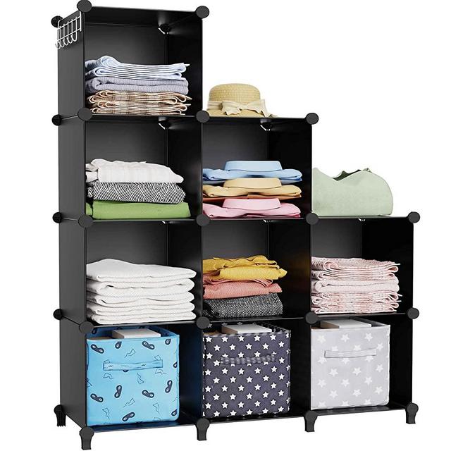 HOMIDEC Closet Organizer, 9-Cube Closet Organizers and Storage, Portable Closet Storage Shelves, Closet Organizers and Storage Shelves, Clothes Storage Organizer for Garment Racks, Closet, Wardrobe