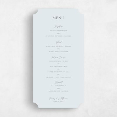 Blue Ticket Wedding Menu - Clearwater