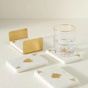Ace Marble Coasters, Set of 4