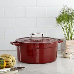 Martha Stewart Collection - CLOSEOUT! Collector's Enameled Cast Iron 6 Qt. Round Dutch Oven, Created for Macy's