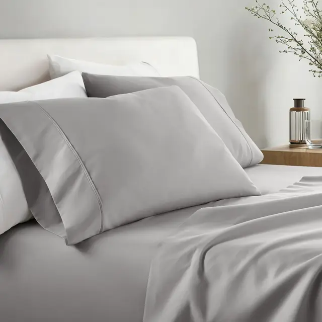 Set Of 2 Solid Pillowcases - Ultra Soft - Becky Cameron, Light Gray, Standard