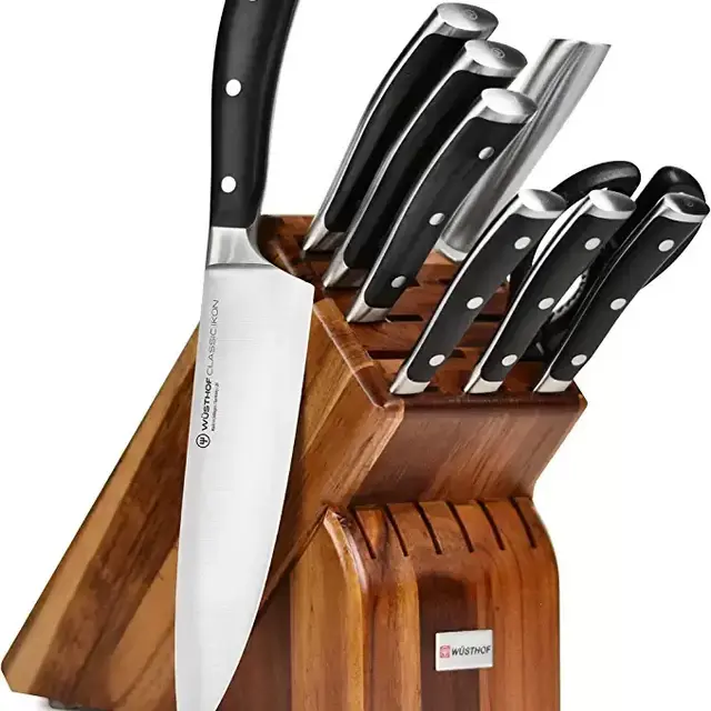 Wusthof Classic Ikon 10 Piece Knife Set with Acacia Block