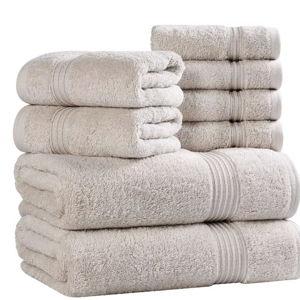 Biege Superior 8 pc Egyptian Cotton Highly Absorbent Solid Ultra Soft Towel Set
