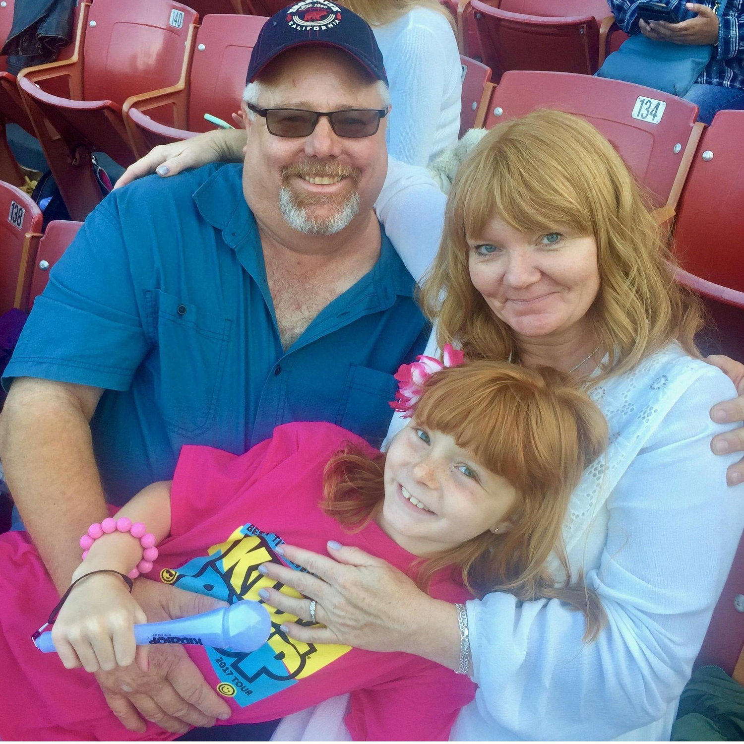Dean, Stacy and Faith at Doger's Stadium - 2015