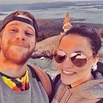 Hiking before all the snow melted - my smile is very fake 