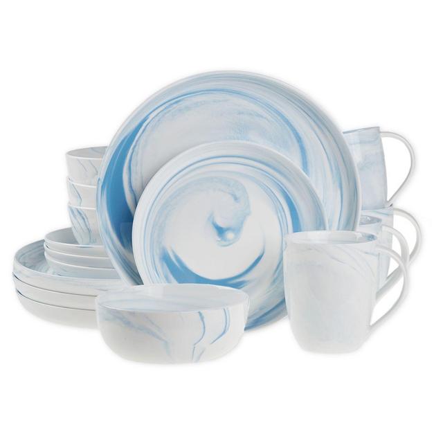 Artisanal Kitchen Supply® Coupe Marbleized 16-Piece Dinnerware Set in Blue