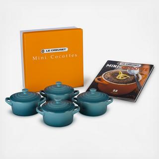 5-Piece Mini Round Cocotte & Cookbook Set