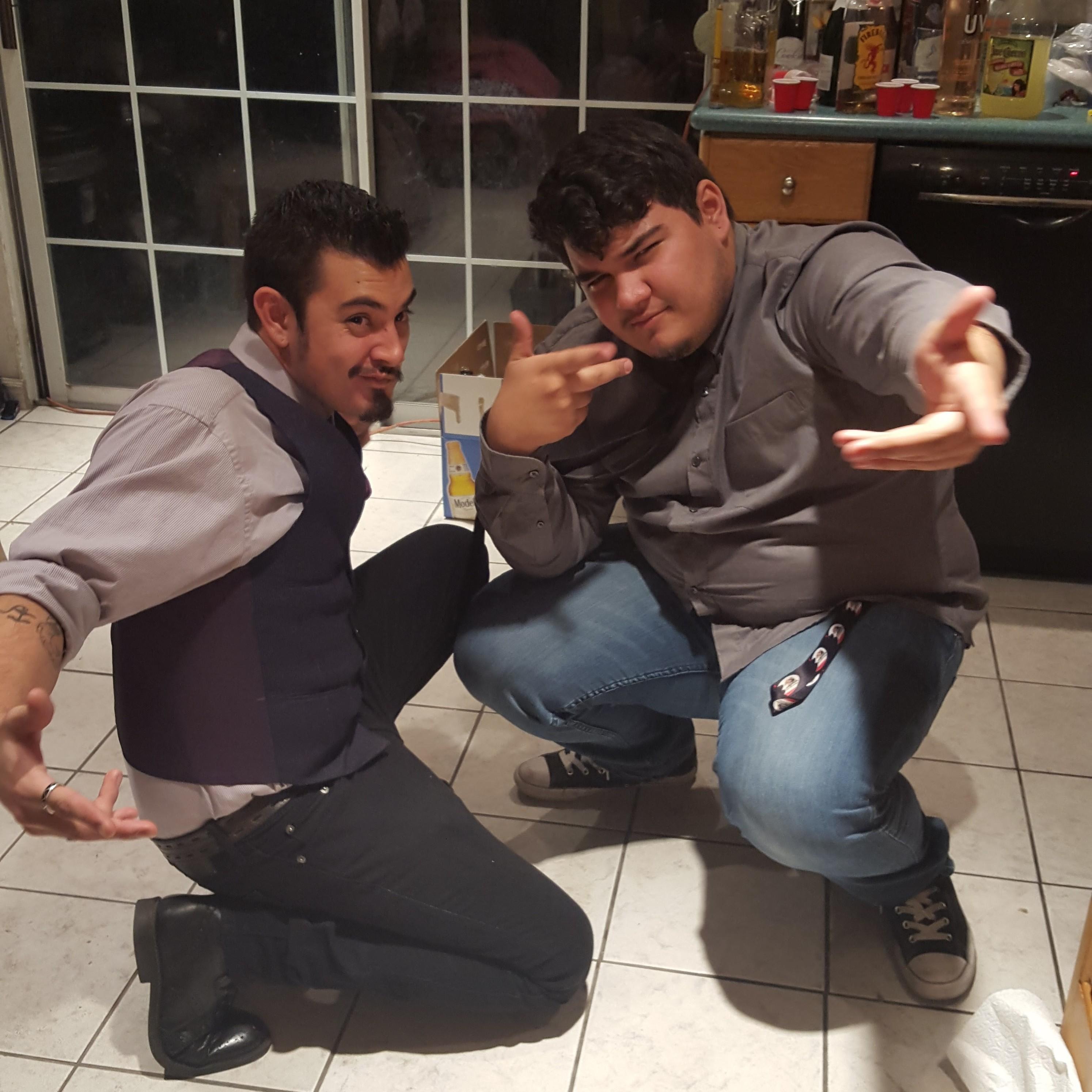 The groom and his best man.