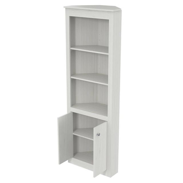 2 Door Corner Bookshelf Washed Oak - Inval
