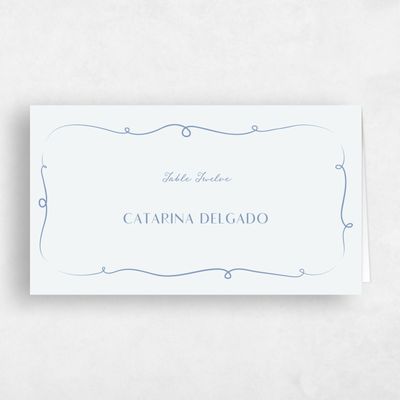 Mist, Blue Wedding Place Card - Kasey