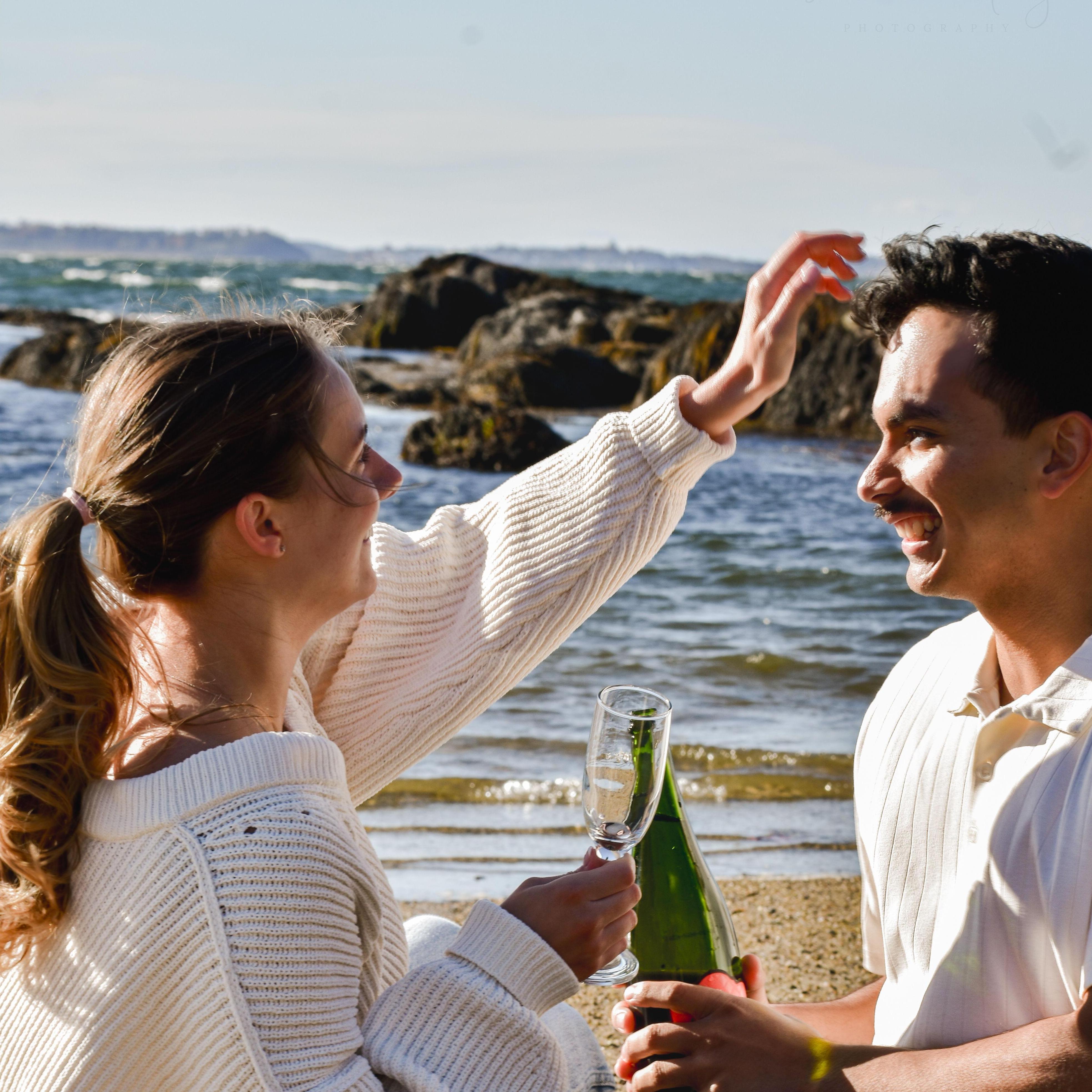 Celebrating our engagement at the beach