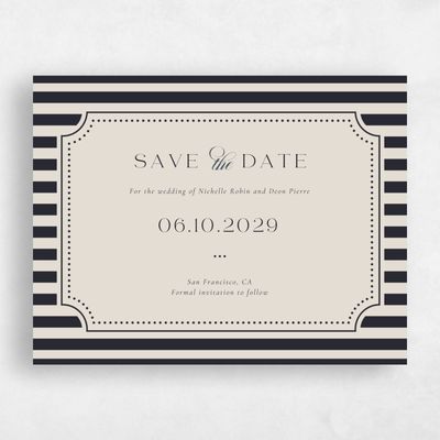 Ebony, Black Wedding Save the Date - Plateau Landscape