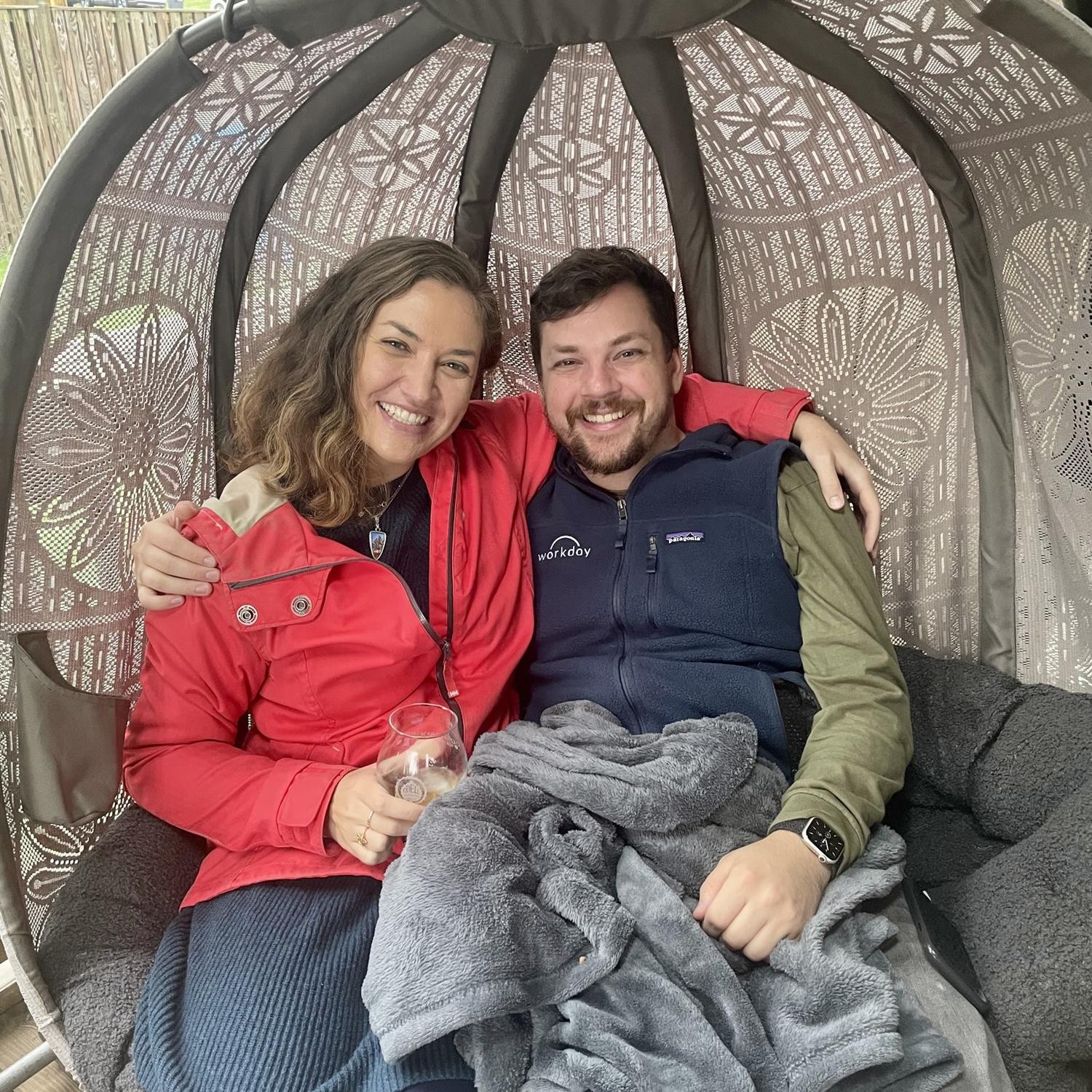 Chilling on Rachel and Derek’s awesome porch!  Fun fact: this was the first pic I shared of us on Instagram 😊