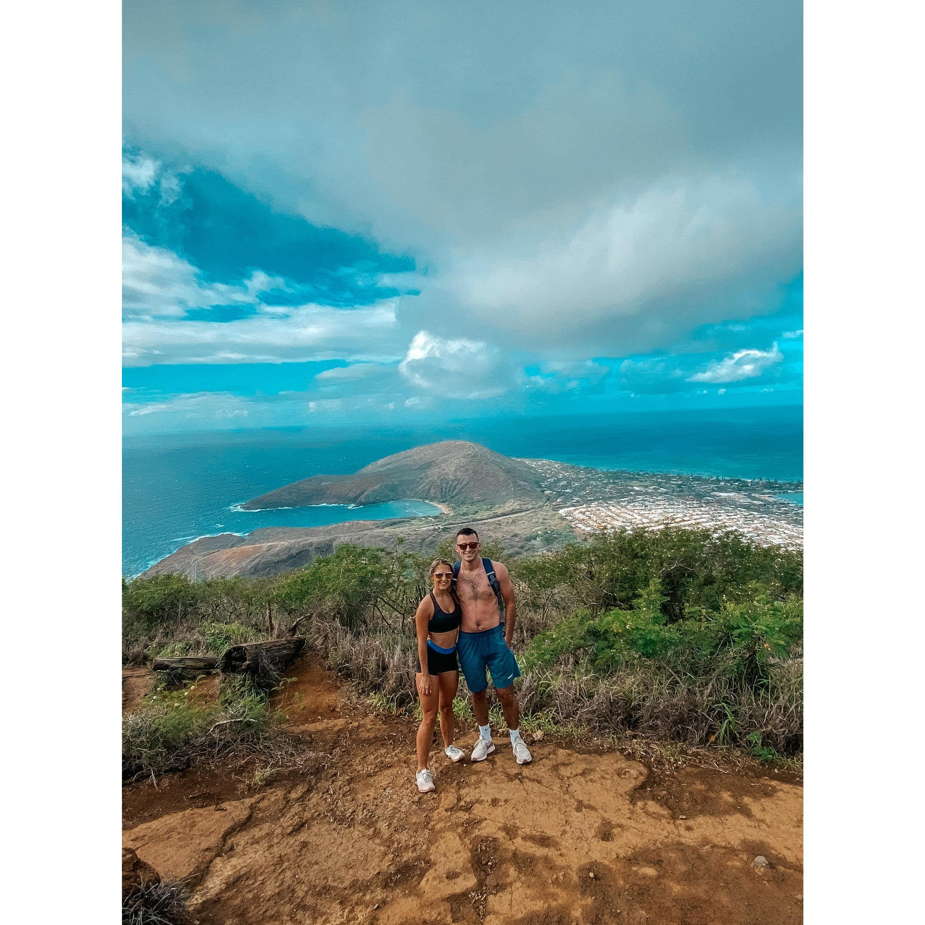 First time at the top of KoKo Head. Guess who got up the 1,048 steps first ;)