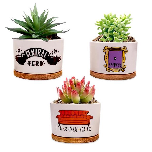 3 Piece Plant Pots,Funny MerchandisTV Show Gifts,Funny TV Show Decor,Funny Merchandise Small Ceramic Succulent Planter with Drainage,Our Flower Pots are Ideal for Fans Any Home,Room,Bedroo