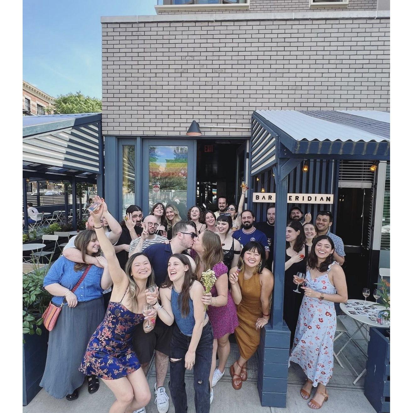 Sam was sooooo surprised to see all of our best friends at our favorite date night bar for a surprise engagement party!! Best day ever!!!