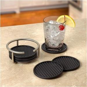 Spectrum Diversified - Spectrum Euro Coaster Container Set of 6 -Satin Nickel