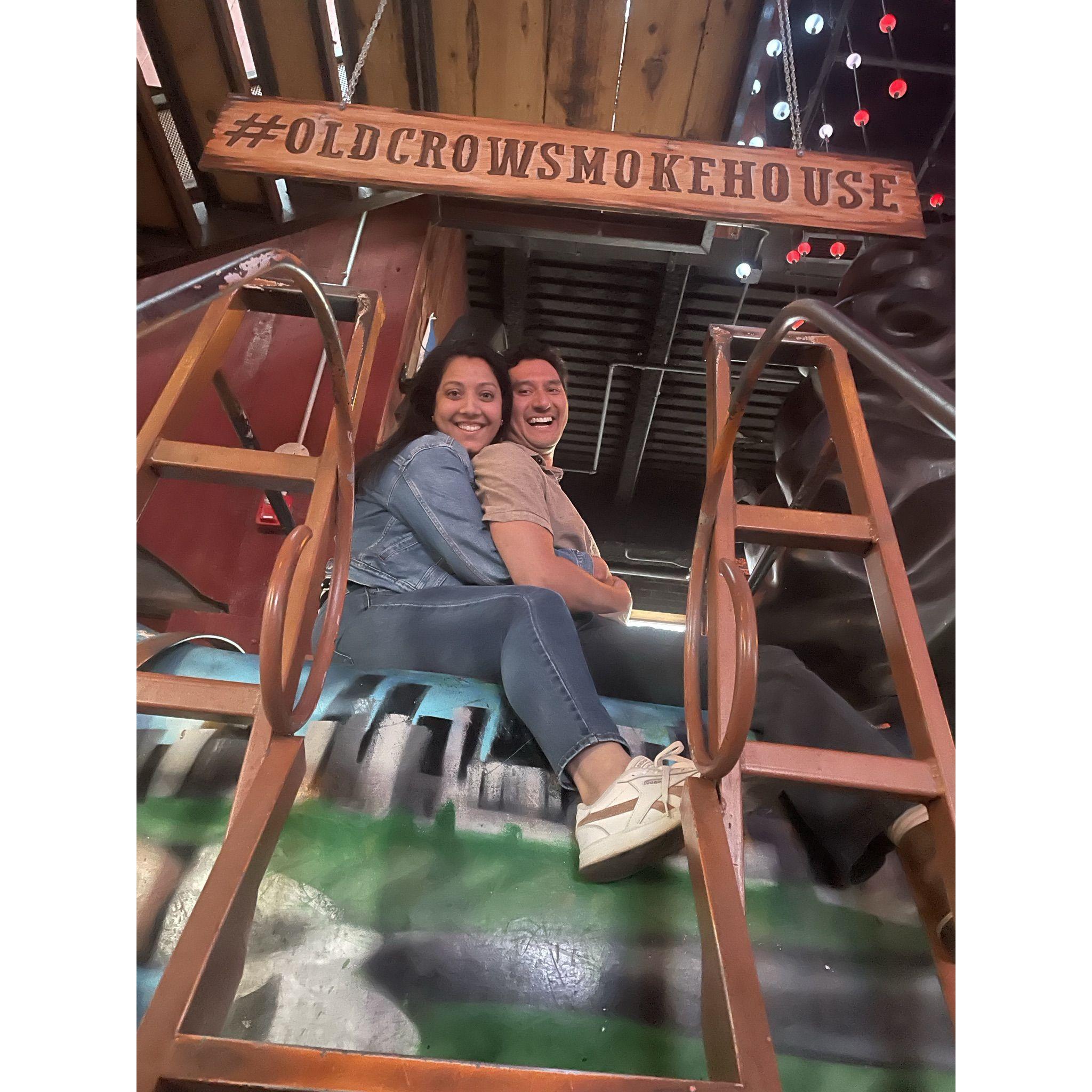A quick pitstop at the smokehouse during our first trip to Chicago together