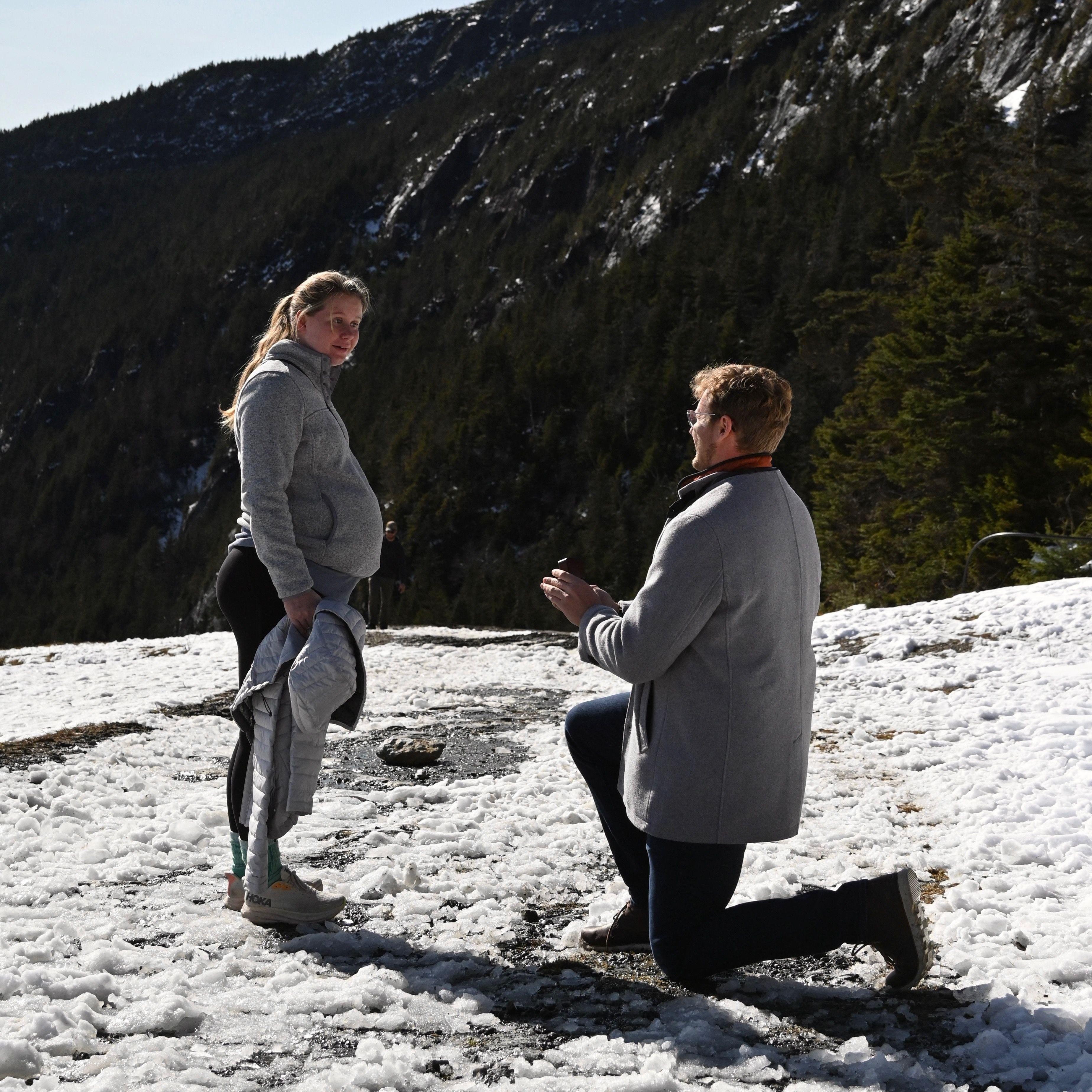 At the top of Mount Mansfield, "Yes!"