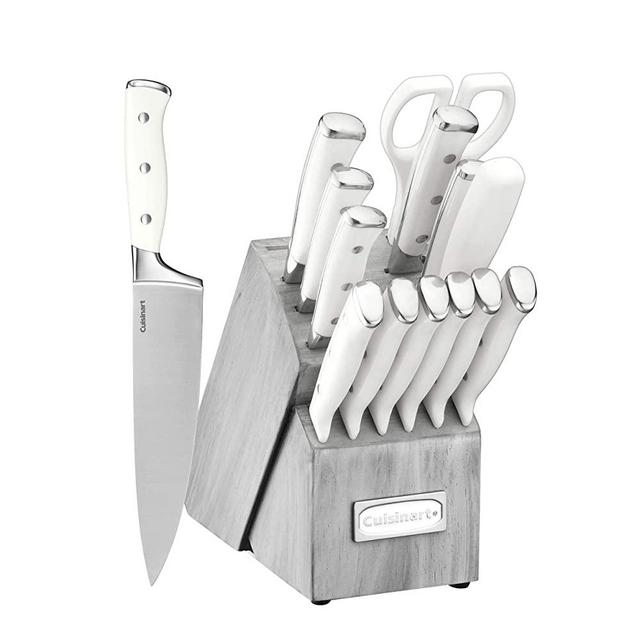 Cuisinart C77WTR-15P Classic Forged Triple Rivet, 15 Piece Set, White/Grey