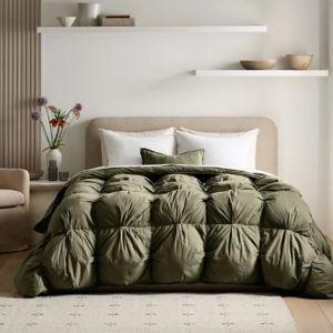 Cotton Pintuck Comforter in Dusty Olive