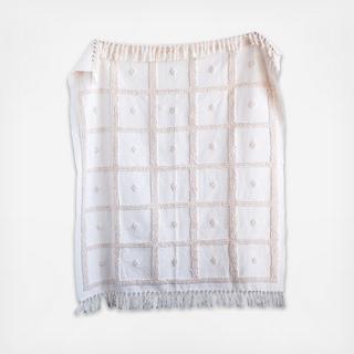 Cotton Chenille Looped Throw with Tassels