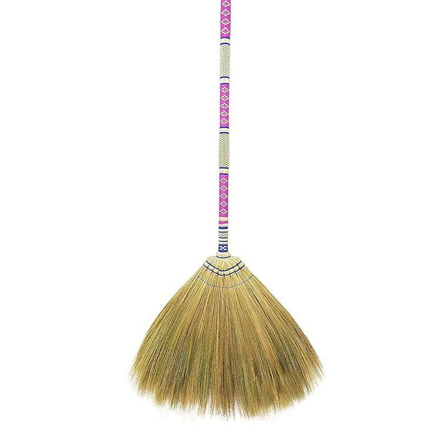 40 inch Tall of Asian Broom for Cleaning Tile Floor,Soft bristles,Long Handle Hand Grip The Reed Tree with Grass, Design for Sweeper Garbage Dust,Vintage Broom,Durable Indoor & Outdoor