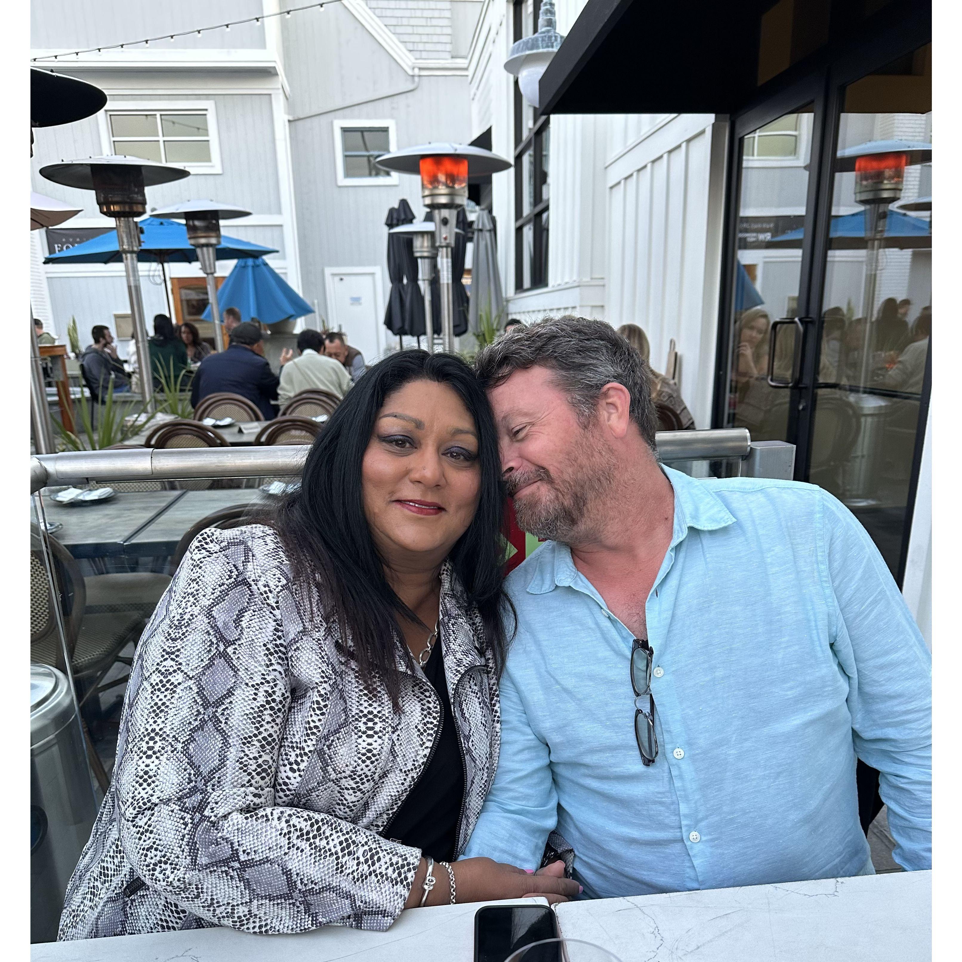 Out to dinner in Newport Beach. Having a moment
