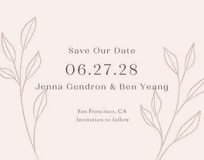 Beige Arch Wedding Save the Date - Cassis Landscape