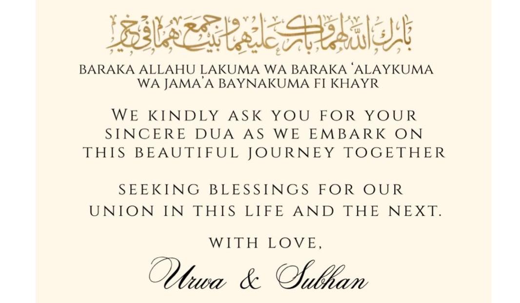 The Wedding Website of Urwa Sobia and Subhan Buttar
