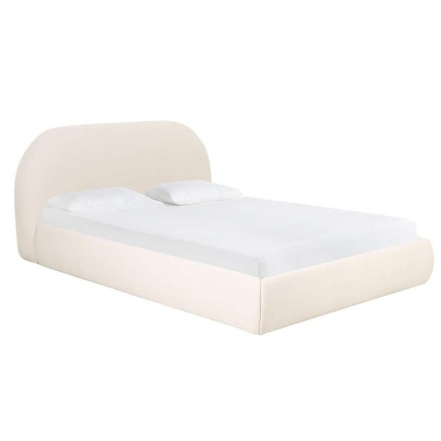 Tov Furniture Bara Cream Textured Velvet King Bed