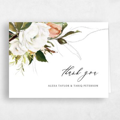 White Landscape Wedding Thank You - Octavia