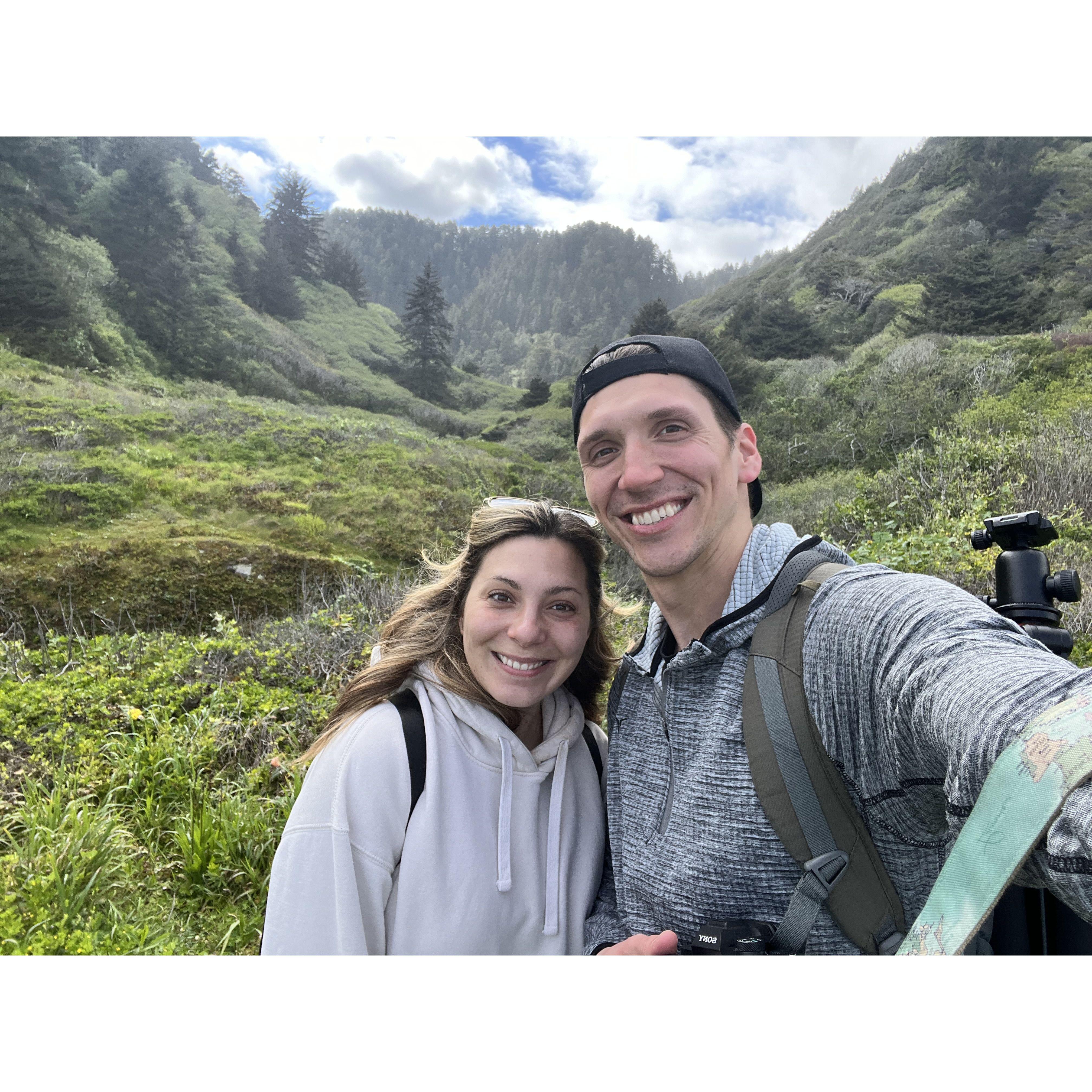 Entering the coast of Redwoods Forest...this was the hike leading out to the beach David proposed on!