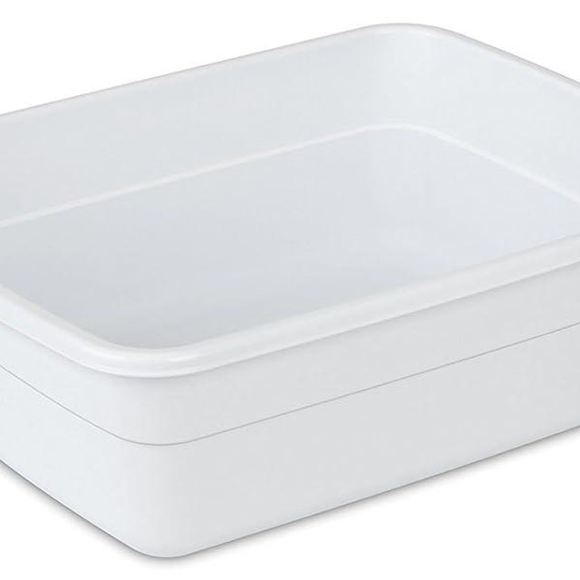 Sterilite 8 Qt Dishpan, Bin Ideal for Soaking and Cleaning Dirty Dishes in the Kitchen Sink, White, 12-Pack