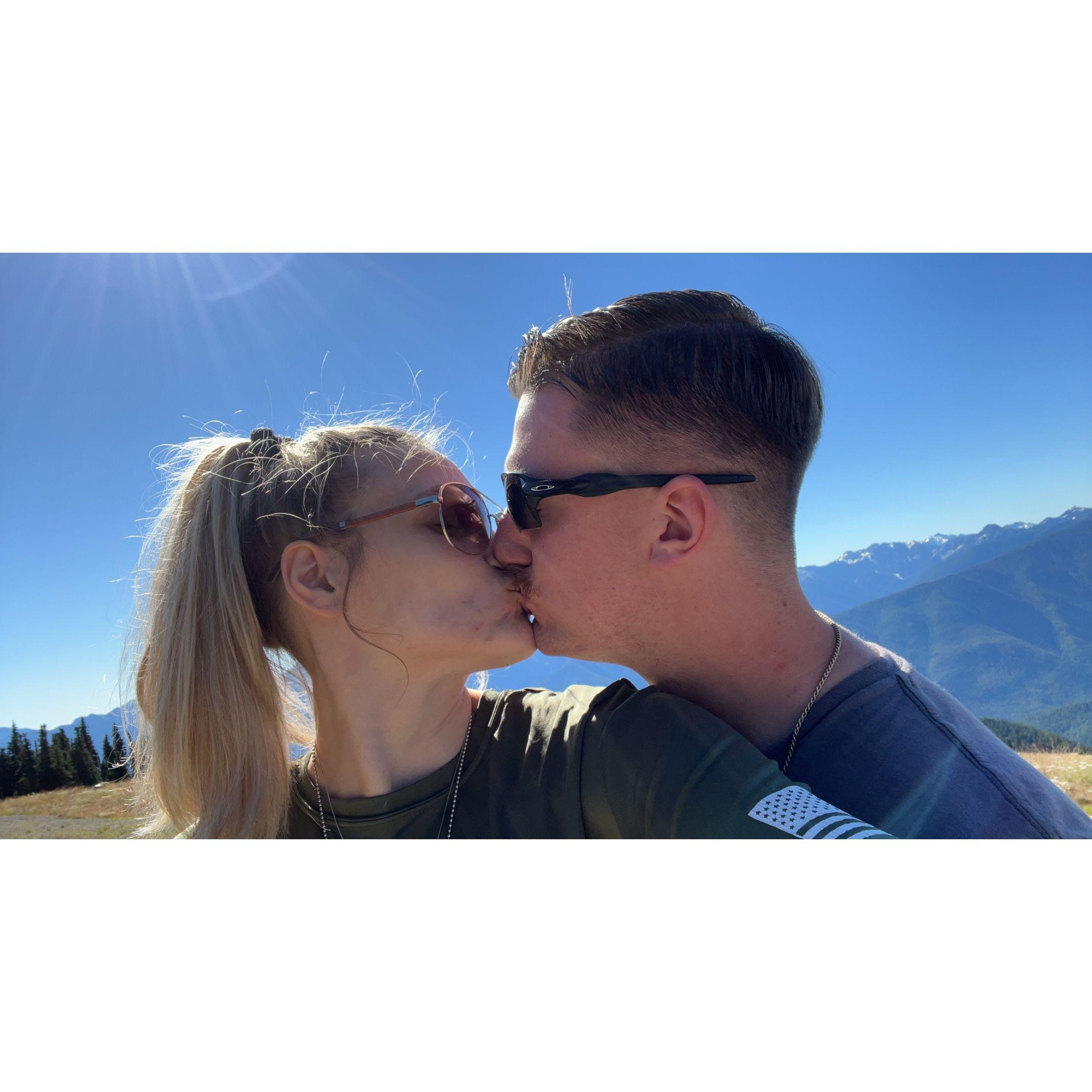 The both of us taking a trip to the Olympic Mountains in Washington!