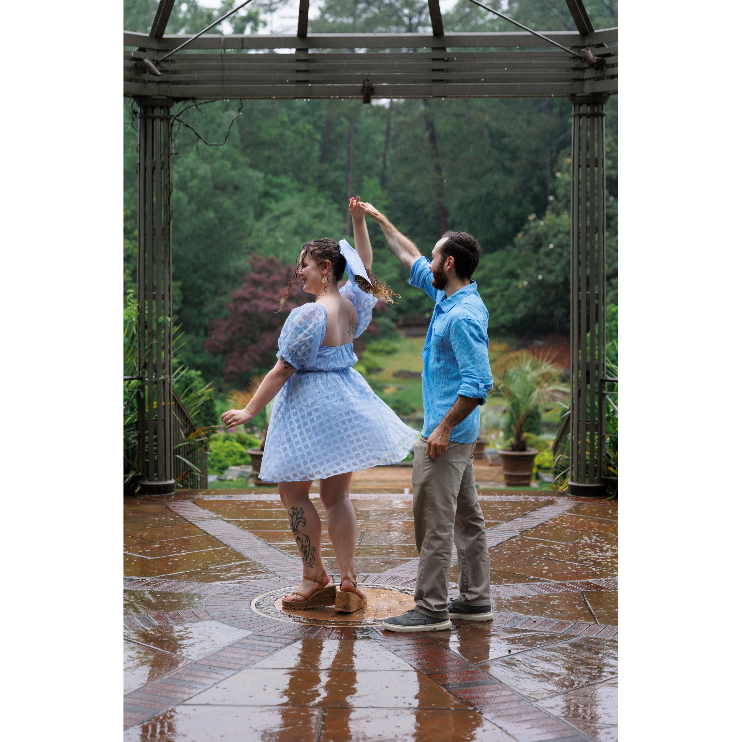 We love dancing in the rain