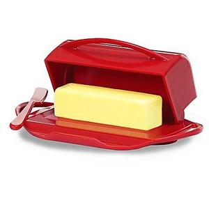 Butterie™ Flip-Top Butter Dish with Spreader in Red