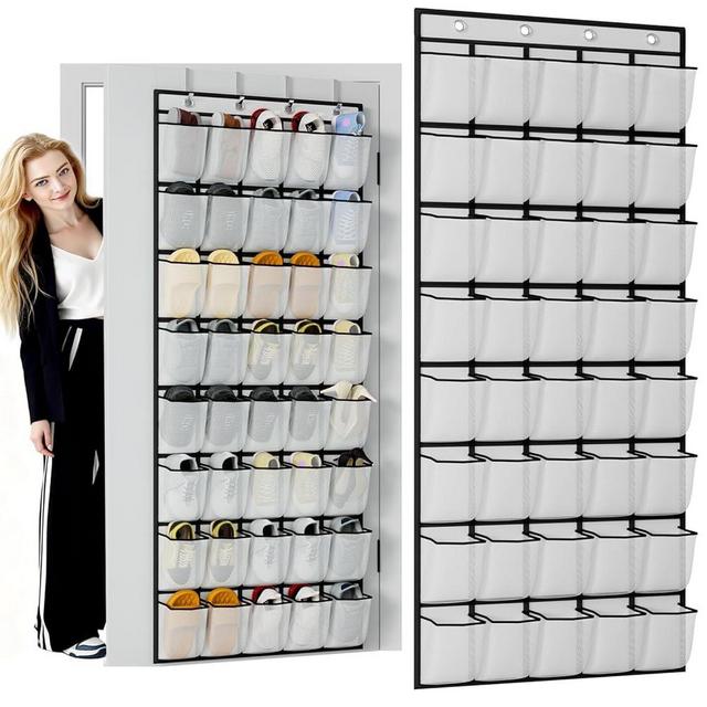 homyfort Over the Door Shoe Organizer, 40 Large Breathable Mesh Pocket,Space Saving Hanging Shoe Rack,Shoe Storage Holder for Entryway Bedroom Closet